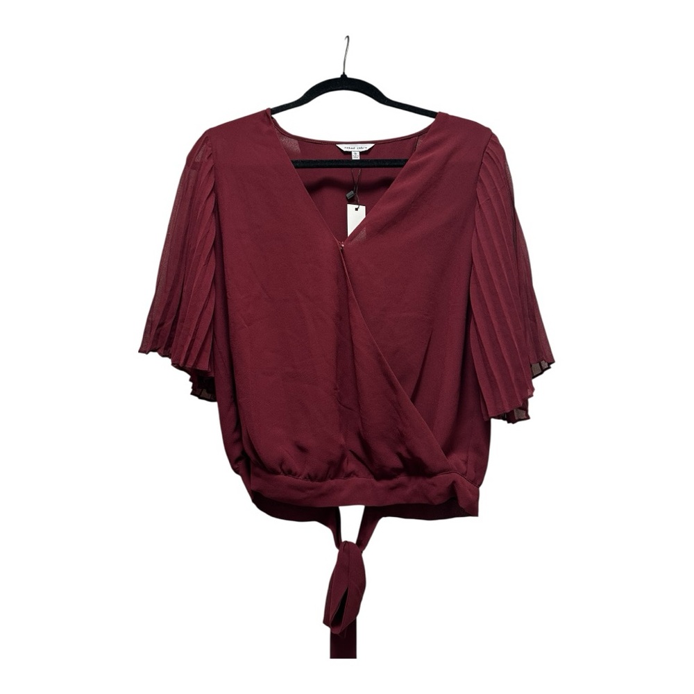 Naked Zebra Burgundy Wrap Blouse